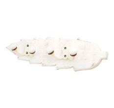 White Cream Double Loop Ceramic Iron Wooden Hooks